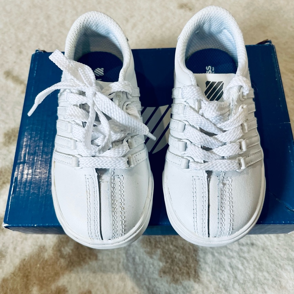 Brand new in box infant size 8 wide classic Kswiss sneakers.